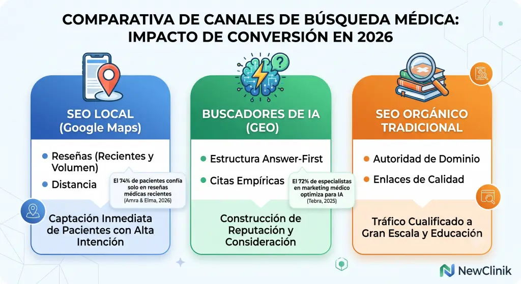 ia geo vs seo tradicional medicina